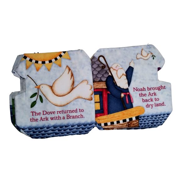 Noah’s Ark Fabric Cloth Baby Book Handmade Vintage Infant Gift VTG Debbie Mumm - Picture 4 of 8